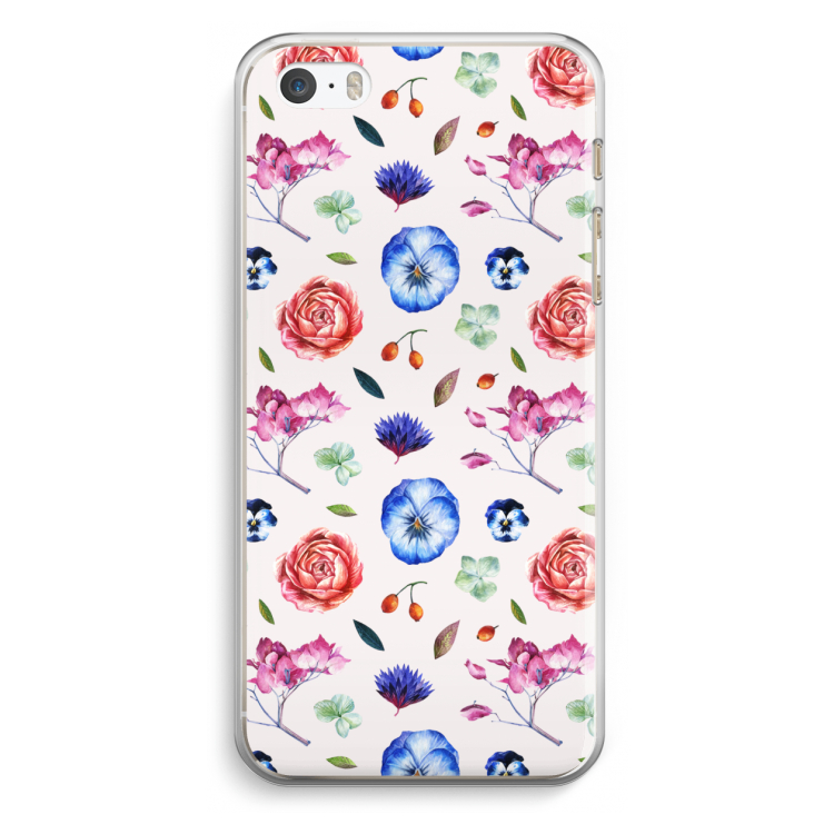 Bloemetjes: iPhone 5 / 5S / SE Transparant Hoesje