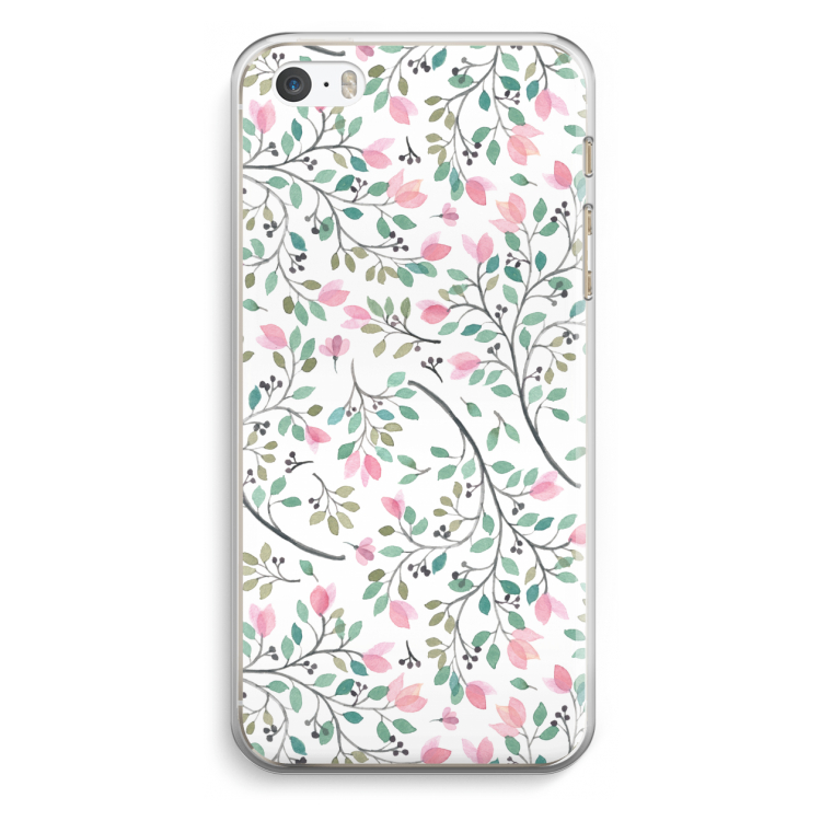 Sierlijke bloemen: iPhone 5 / 5S / SE Transparant Hoesje