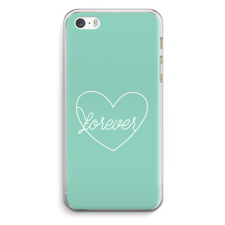Forever heart pastel: iPhone 5 / 5S / SE Transparant Hoesje