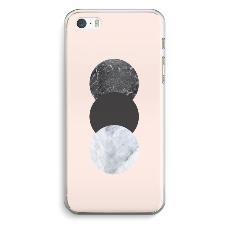 Marmeren cirkels: iPhone 5 / 5S / SE Transparant Hoesje