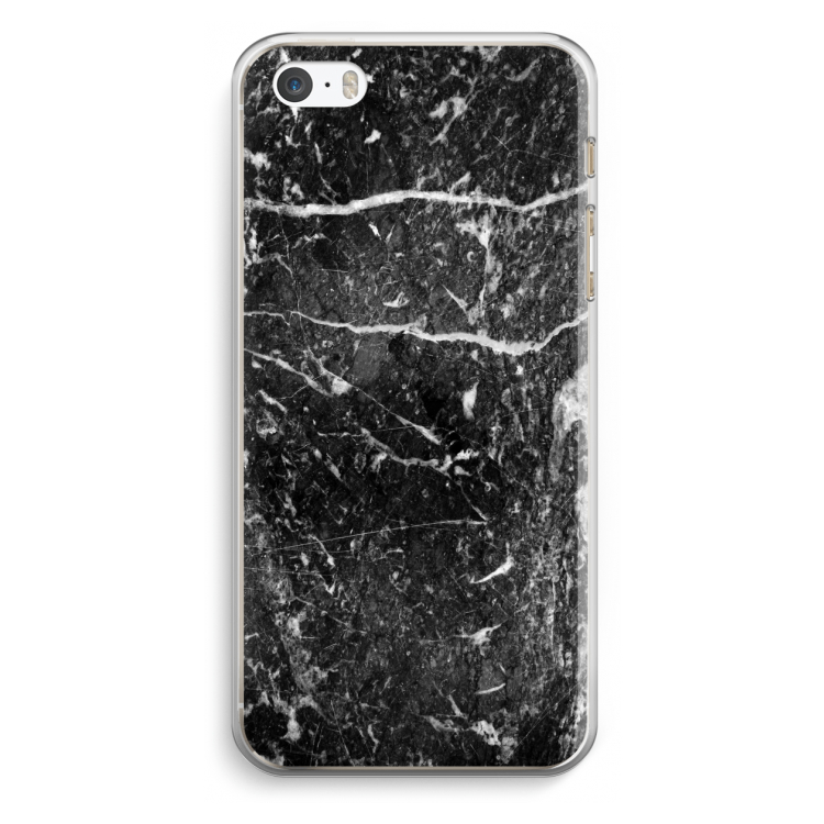 Zwart marmer: iPhone 5 / 5S / SE Transparant Hoesje