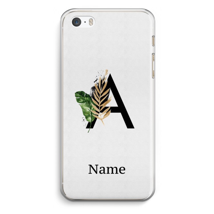 Charcoal Flora: iPhone 5 / 5S / SE Transparant Hoesje