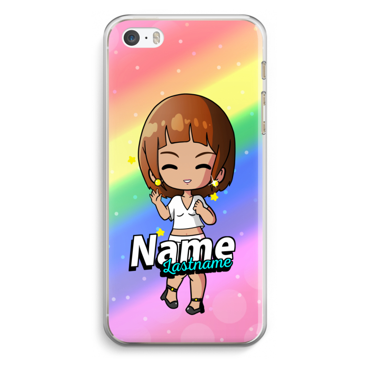 Chibi Maker vrouw: iPhone 5 / 5S / SE Transparant Hoesje