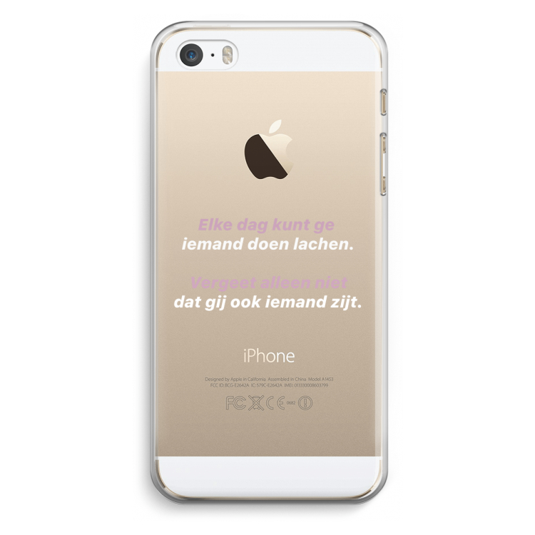 gij zijt ook iemand: iPhone 5 / 5S / SE Transparant Hoesje
