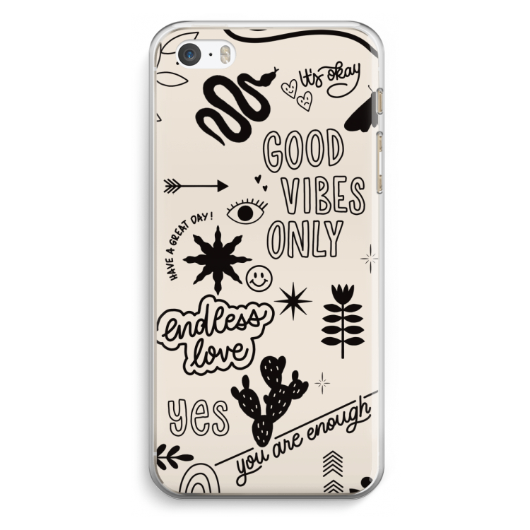 Good vibes: iPhone 5 / 5S / SE Transparant Hoesje