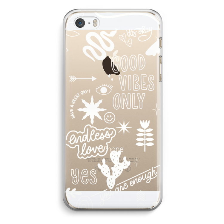 Good vibes: iPhone 5 / 5S / SE Transparant Hoesje