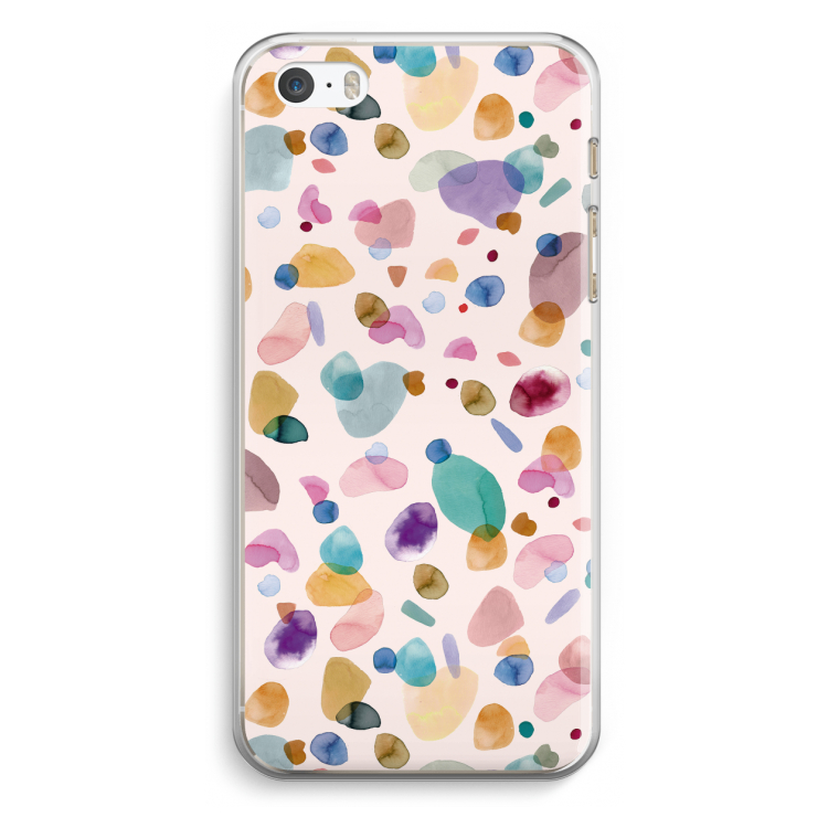 Terrazzo Memphis Pink: iPhone 5 / 5S / SE Transparant Hoesje