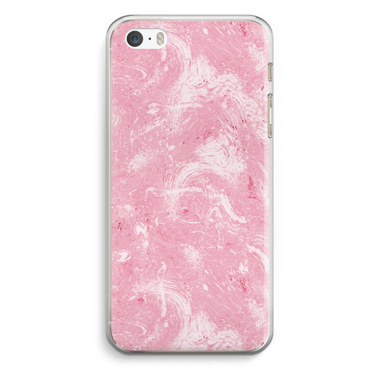 Abstract Painting Pink: iPhone 5 / 5S / SE Transparant Hoesje