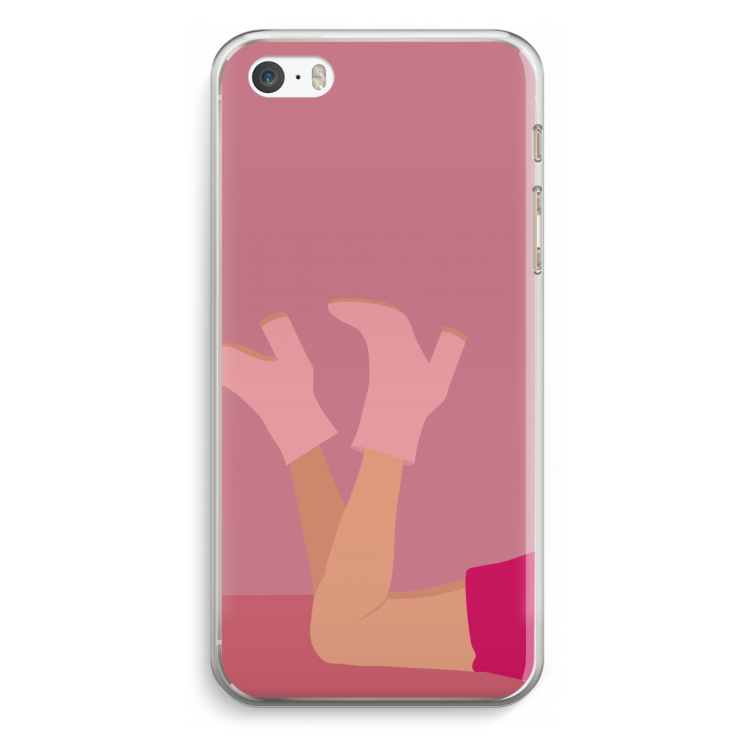 Pink boots: iPhone 5 / 5S / SE Transparant Hoesje