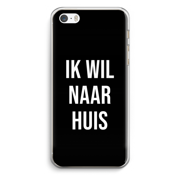 Ik wil naar huis - Zwart: iPhone 5 / 5S / SE Transparant Hoesje