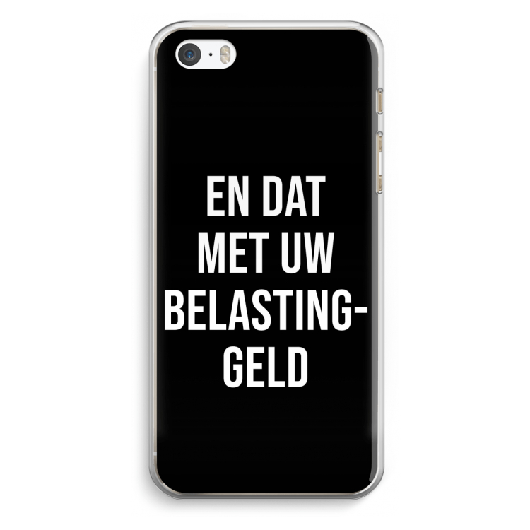 Belastinggeld - Zwart: iPhone 5 / 5S / SE Transparant Hoesje