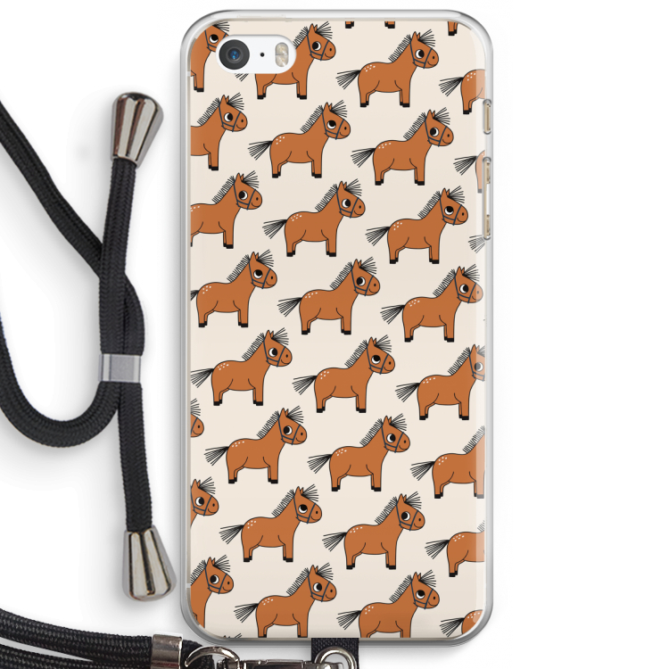 Pony: iPhone 5 / 5S / SE Transparant Hoesje met koord