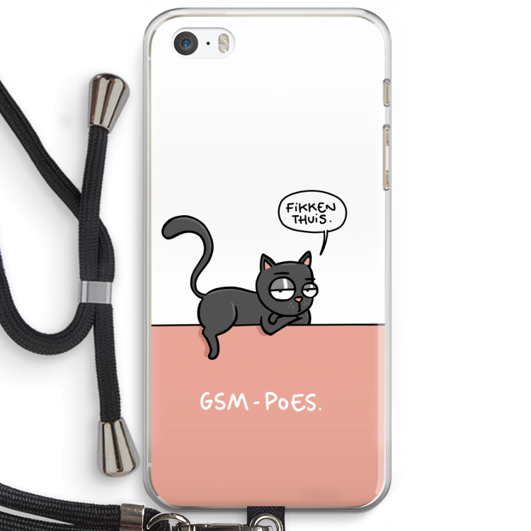 GSM poes: iPhone 5 / 5S / SE Transparant Hoesje met koord