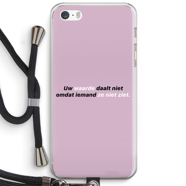 uw waarde daalt niet: iPhone 5 / 5S / SE Transparant Hoesje met koord