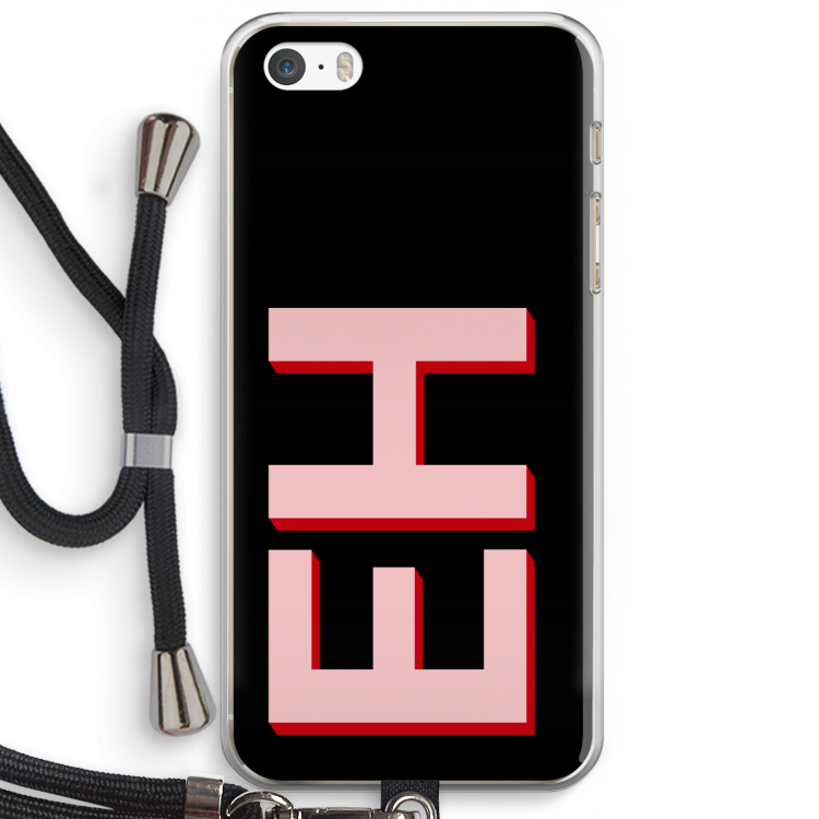 Monogram: iPhone 5 / 5S / SE Transparant Hoesje met koord