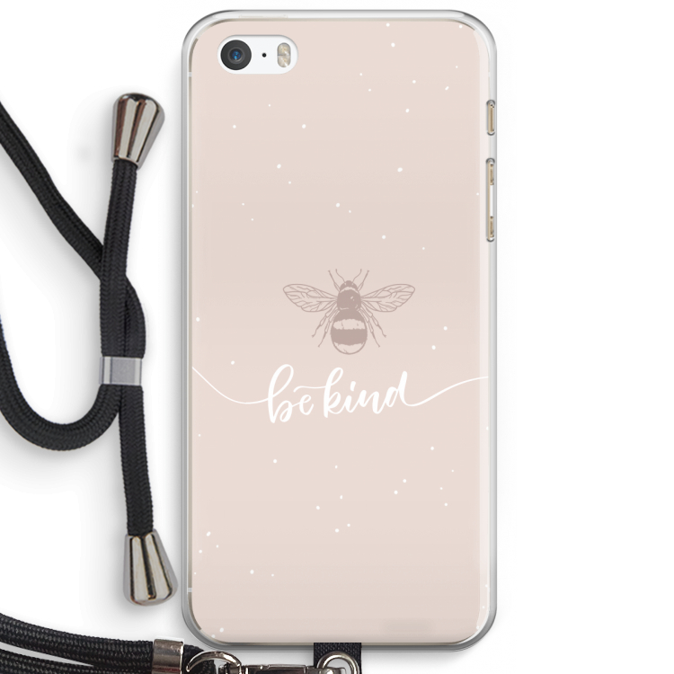 Be(e) kind: iPhone 5 / 5S / SE Transparant Hoesje met koord