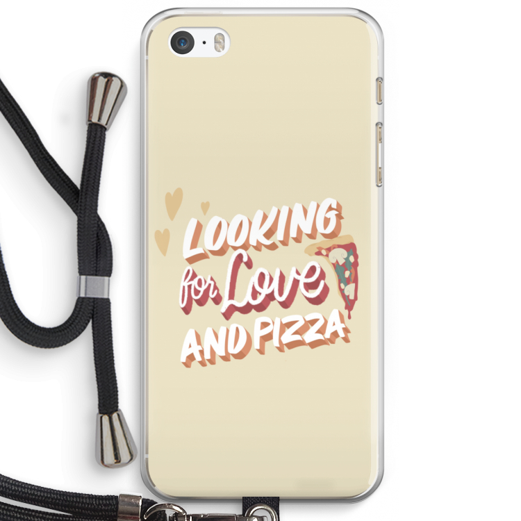 Pizza is the answer: iPhone 5 / 5S / SE Transparant Hoesje met koord
