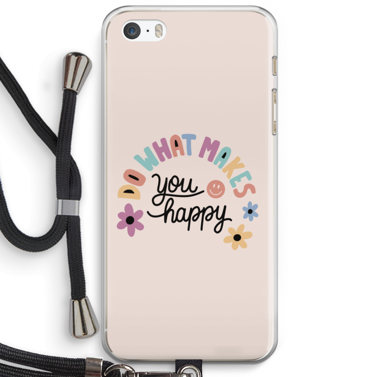 Happy days: iPhone 5 / 5S / SE Transparant Hoesje met koord