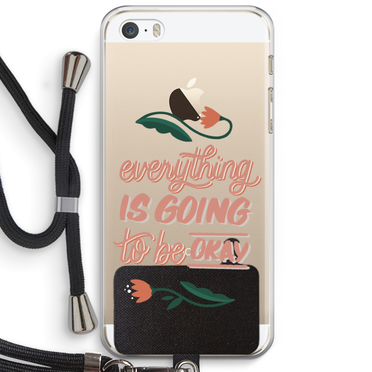 Optimistic flower girl: iPhone 5 / 5S / SE Transparant Hoesje met koord