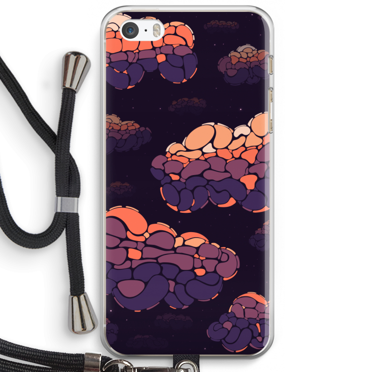 Patroon Wolken: iPhone 5 / 5S / SE Transparant Hoesje met koord