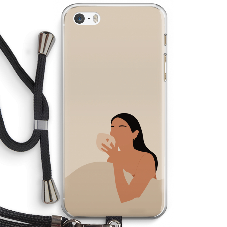 Fresh coffee: iPhone 5 / 5S / SE Transparant Hoesje met koord