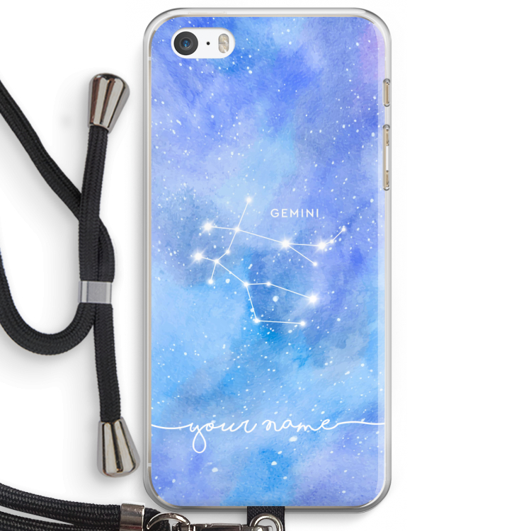 Sterrenbeeld - Licht: iPhone 5 / 5S / SE Transparant Hoesje met koord