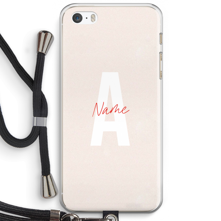 Strawberry Milkshake: iPhone 5 / 5S / SE Transparant Hoesje met koord