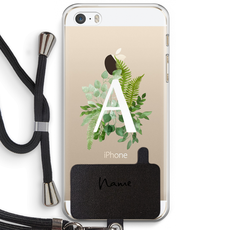 Green Brush: iPhone 5 / 5S / SE Transparant Hoesje met koord
