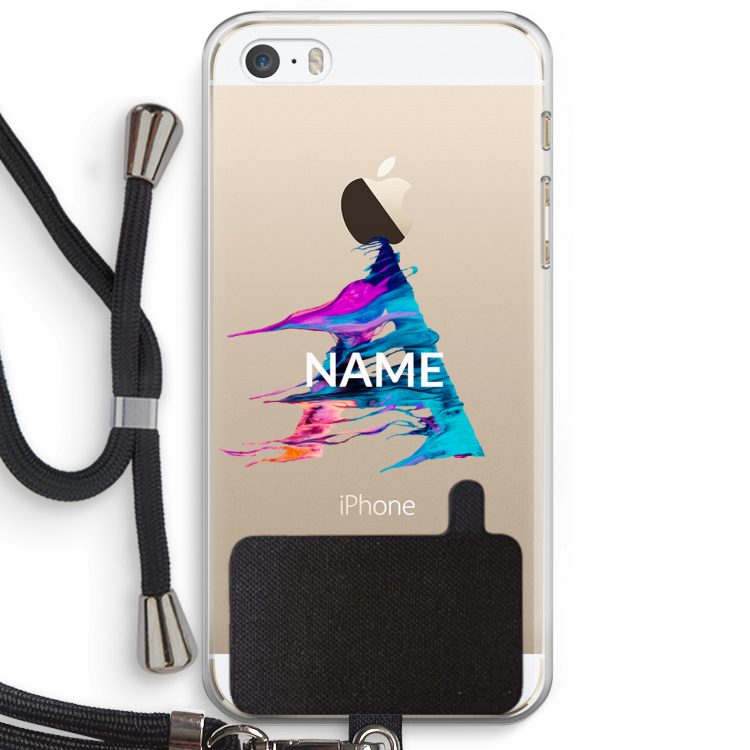 Abstract Spectrum: iPhone 5 / 5S / SE Transparant Hoesje met koord
