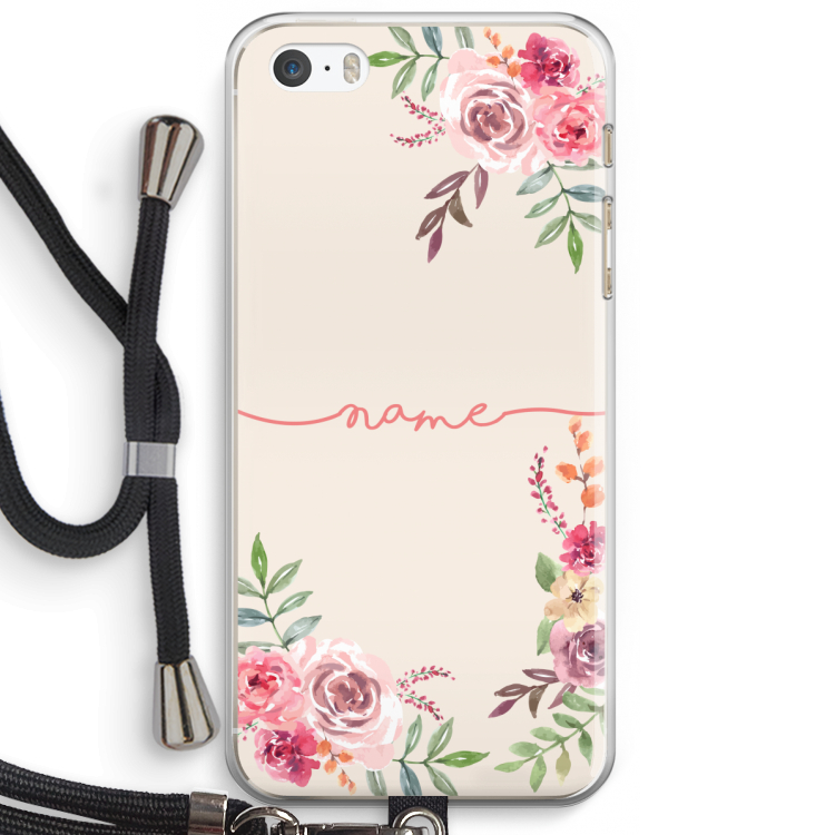 Rozen: iPhone 5 / 5S / SE Transparant Hoesje met koord