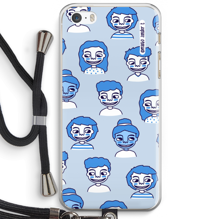 Gezichtjes: iPhone 5 / 5S / SE Transparant Hoesje met koord