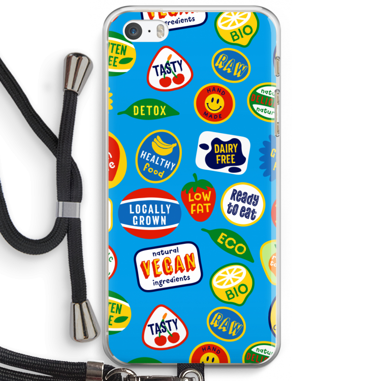 Fruitsticker: iPhone 5 / 5S / SE Transparant Hoesje met koord