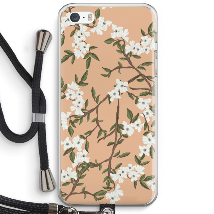 Blossoming spring: iPhone 5 / 5S / SE Transparant Hoesje met koord
