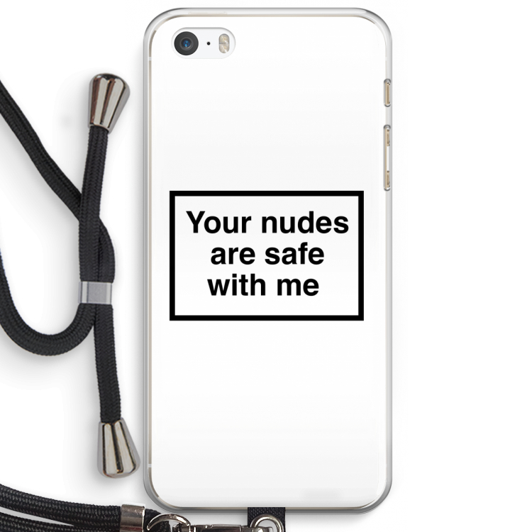 Safe with me: iPhone 5 / 5S / SE Transparant Hoesje met koord