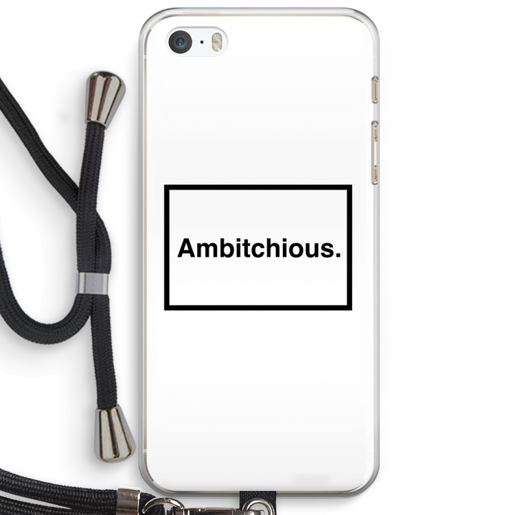 Ambitchious: iPhone 5 / 5S / SE Transparant Hoesje met koord