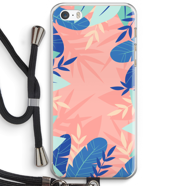 Tropisch: iPhone 5 / 5S / SE Transparant Hoesje met koord