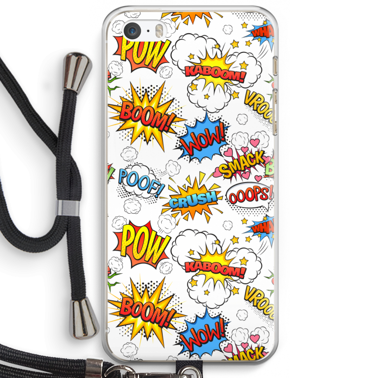 Pow Smack: iPhone 5 / 5S / SE Transparant Hoesje met koord