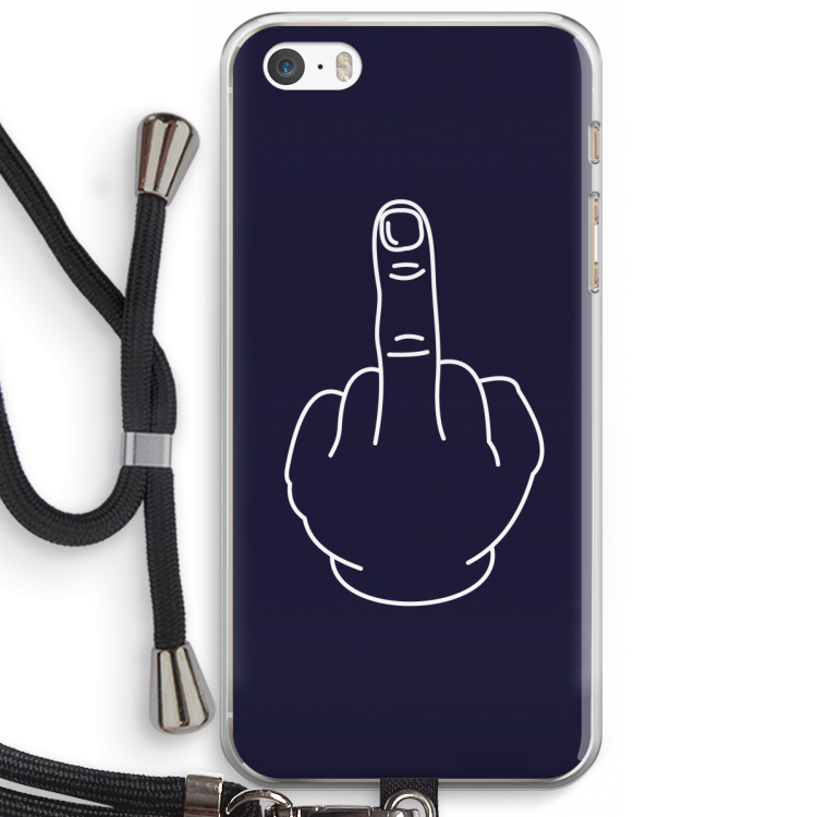 F**k U: iPhone 5 / 5S / SE Transparant Hoesje met koord