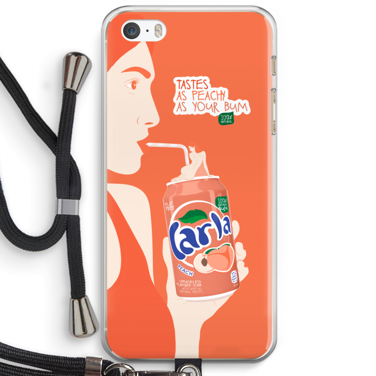Peach please!: iPhone 5 / 5S / SE Transparant Hoesje met koord