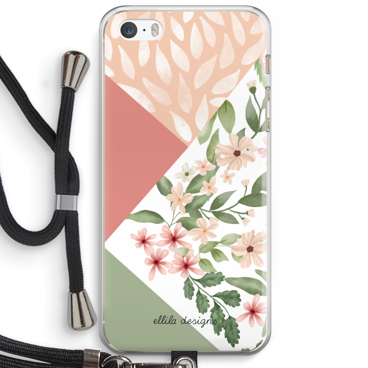 Sweet heaven geometrics: iPhone 5 / 5S / SE Transparant Hoesje met koord