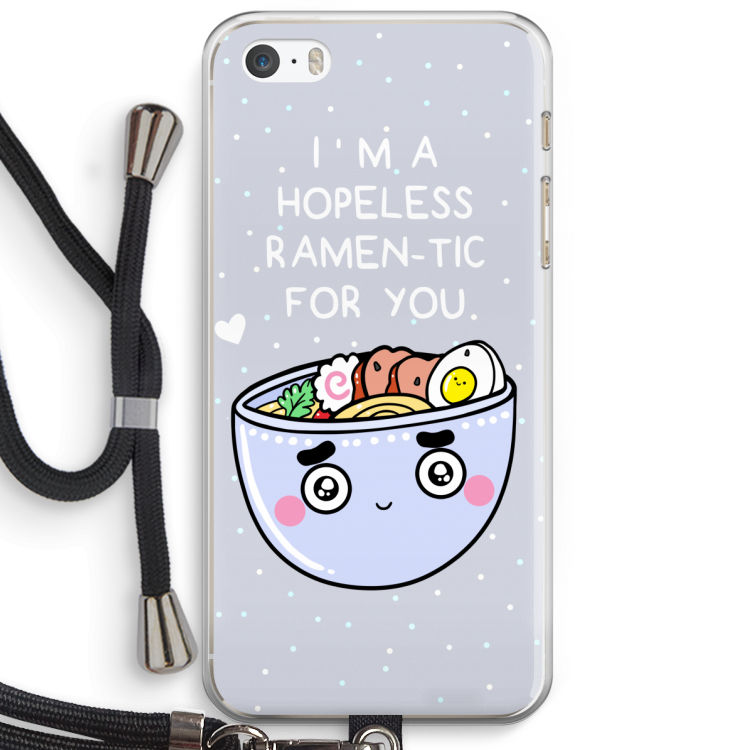 I'm A Hopeless Ramen-Tic For You: iPhone 5 / 5S / SE Transparant Hoesje met koord