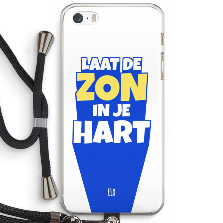 Laat de zon in je hart: iPhone 5 / 5S / SE Transparant Hoesje met koord