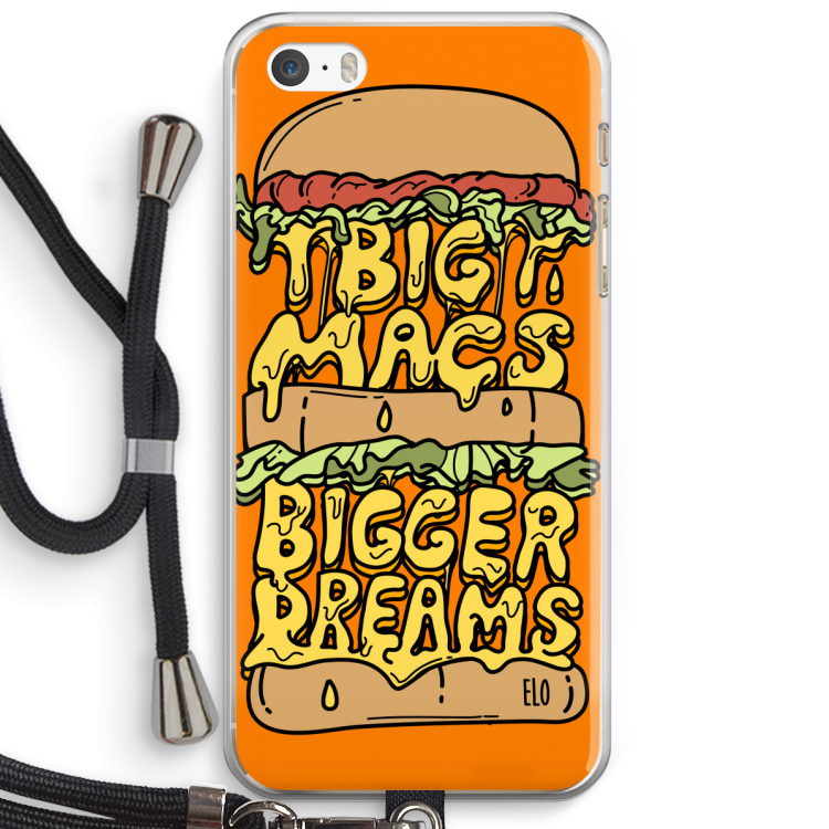 Big Macs Bigger Dreams: iPhone 5 / 5S / SE Transparant Hoesje met koord