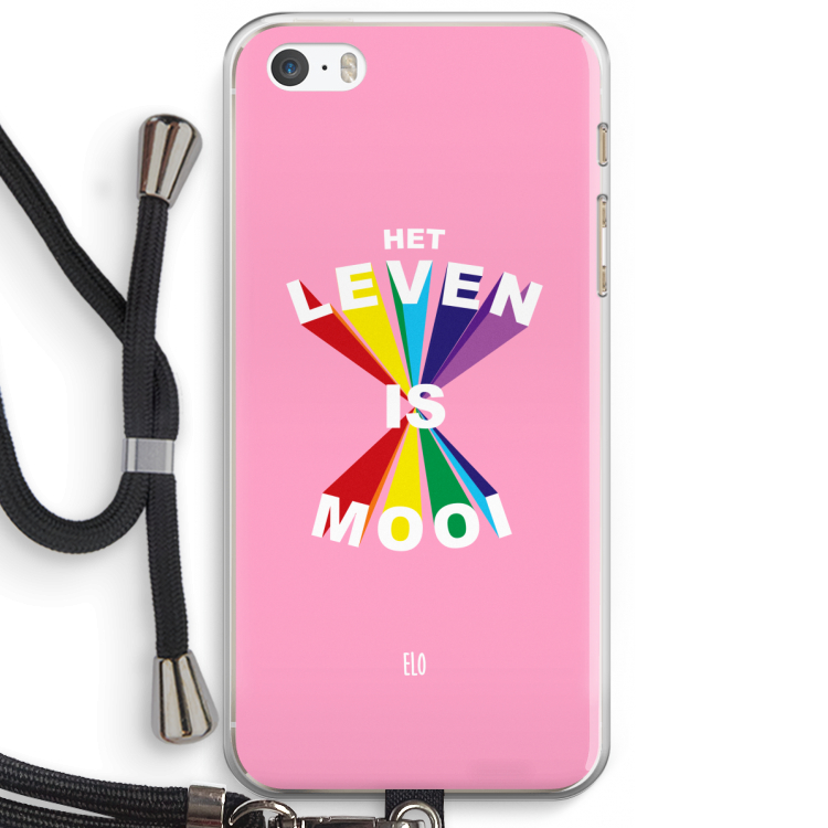 Het Leven Is Mooi: iPhone 5 / 5S / SE Transparant Hoesje met koord