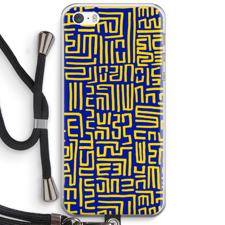 Majorelle Blue Print: iPhone 5 / 5S / SE Transparant Hoesje met koord