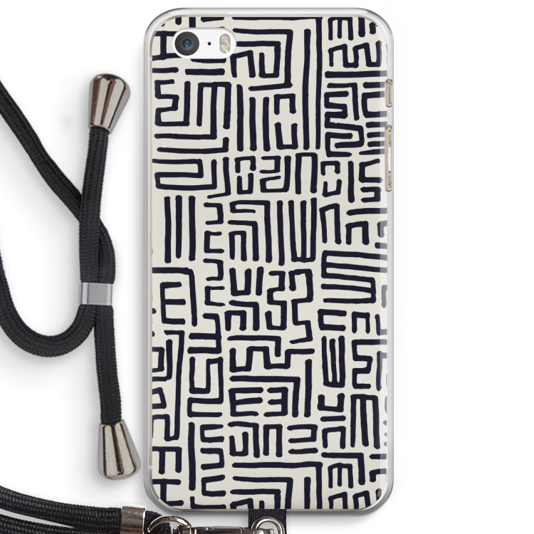 Moroccan Print: iPhone 5 / 5S / SE Transparant Hoesje met koord