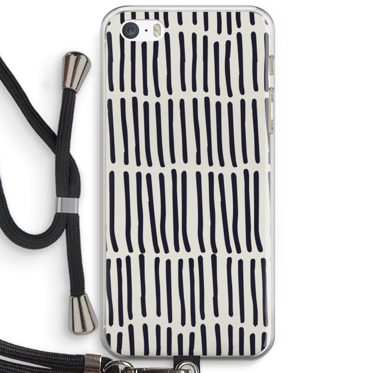 Moroccan stripes: iPhone 5 / 5S / SE Transparant Hoesje met koord
