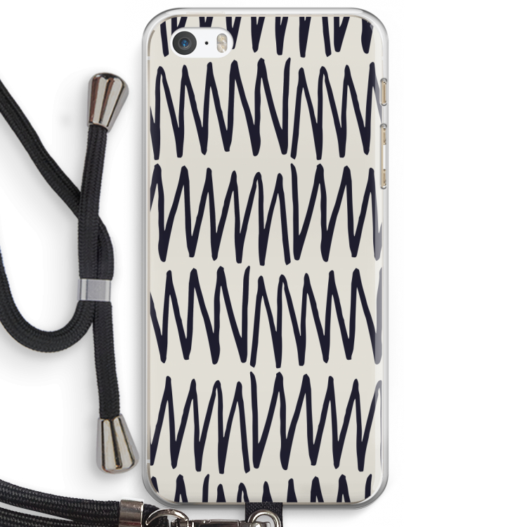Marrakech Zigzag: iPhone 5 / 5S / SE Transparant Hoesje met koord
