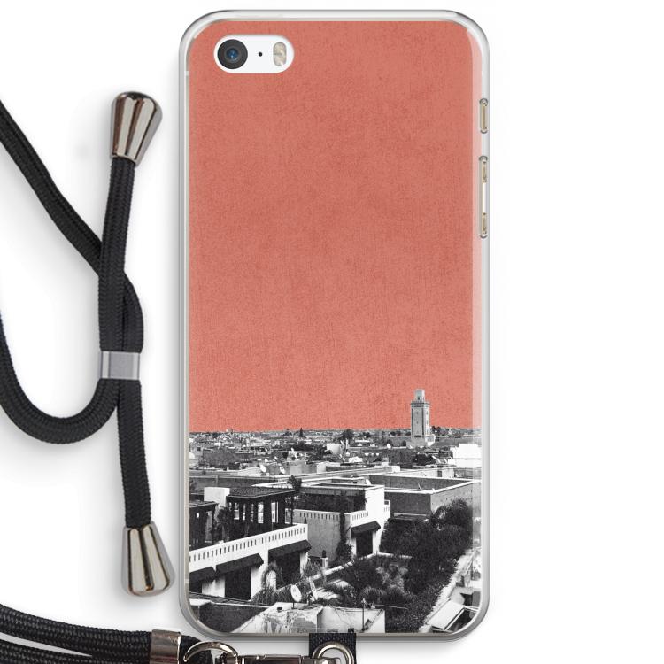 Marrakech Skyline : iPhone 5 / 5S / SE Transparant Hoesje met koord
