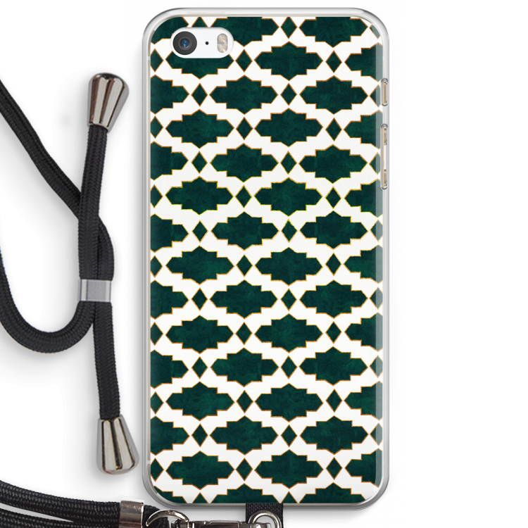 Moroccan tiles: iPhone 5 / 5S / SE Transparant Hoesje met koord